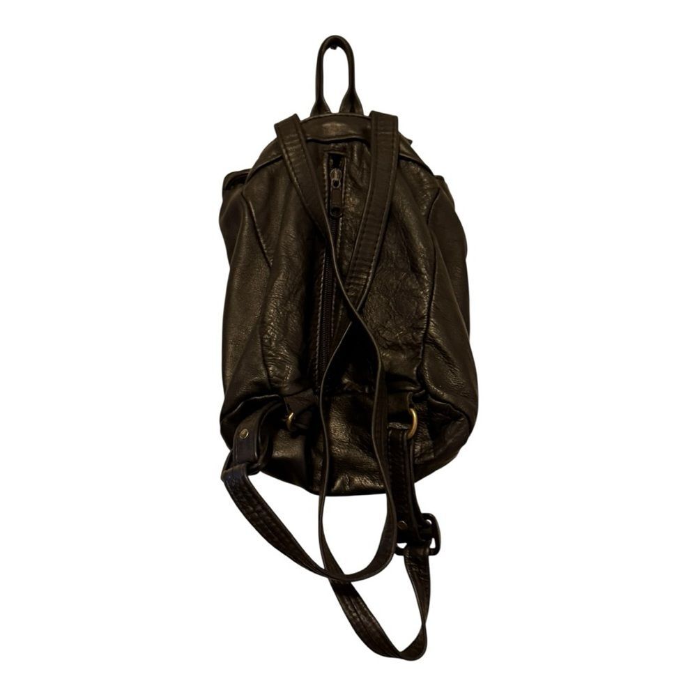 Black Soft‎ Leather Small Backpack - image 2